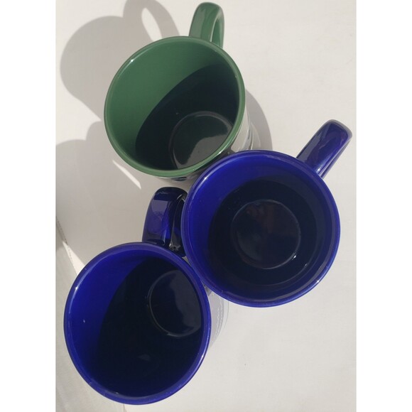 Weihnachtsmarkt Christmas Market Germany Lot Of 3 Coffee Mug Cup Green Blue EUC - Picture 12 of 15